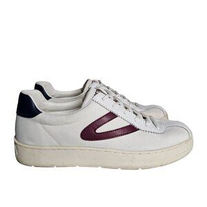 Tretorn White Sneakers Lace Up Low Top Leather Shoes Womens US 8 EUR 38.5